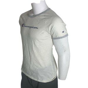 Champion Mens Large T Shirt Short Sleeve Cream